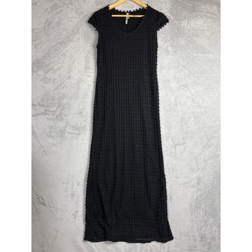Black Crochet Maxi Dress - Women